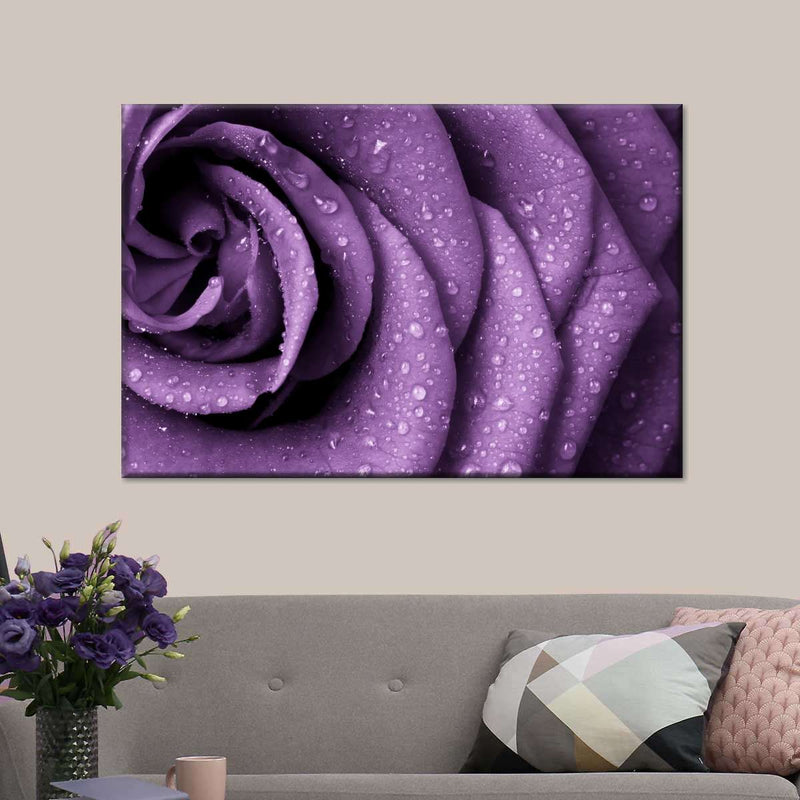 Dewy Violet Rose Wall Art