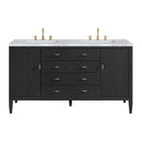 James Martin Myrrin 60" Double Bathroom Vanity, Carbon Oak