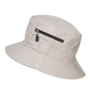Zip Pocket Cotton Bucket Hat