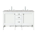 James Martin Addison 60" Double Bathroom Vanity, Glossy White