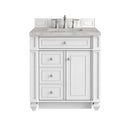 James Martin Bristol 30" Single Bathroom Vanity, Bright White