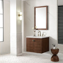 James Martin Amberly 30" Dual Mount Single Bathroom Vanity, Mid-Century Walnut