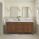 James Martin Lorelai 72" Double Bathroom Vanity, Mid-Century Walnut
