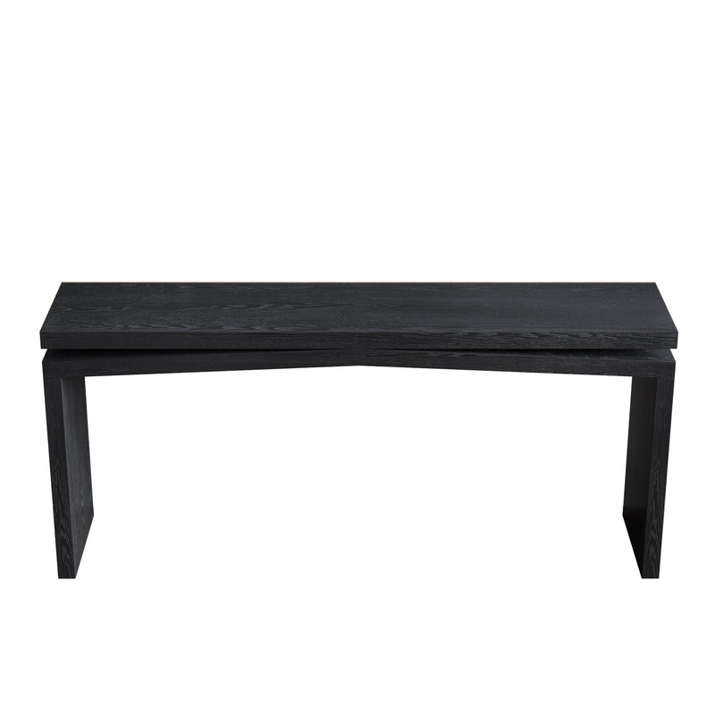 65-Inch Rustic Solid Wood Veneer Console Table, photo 10 of 11