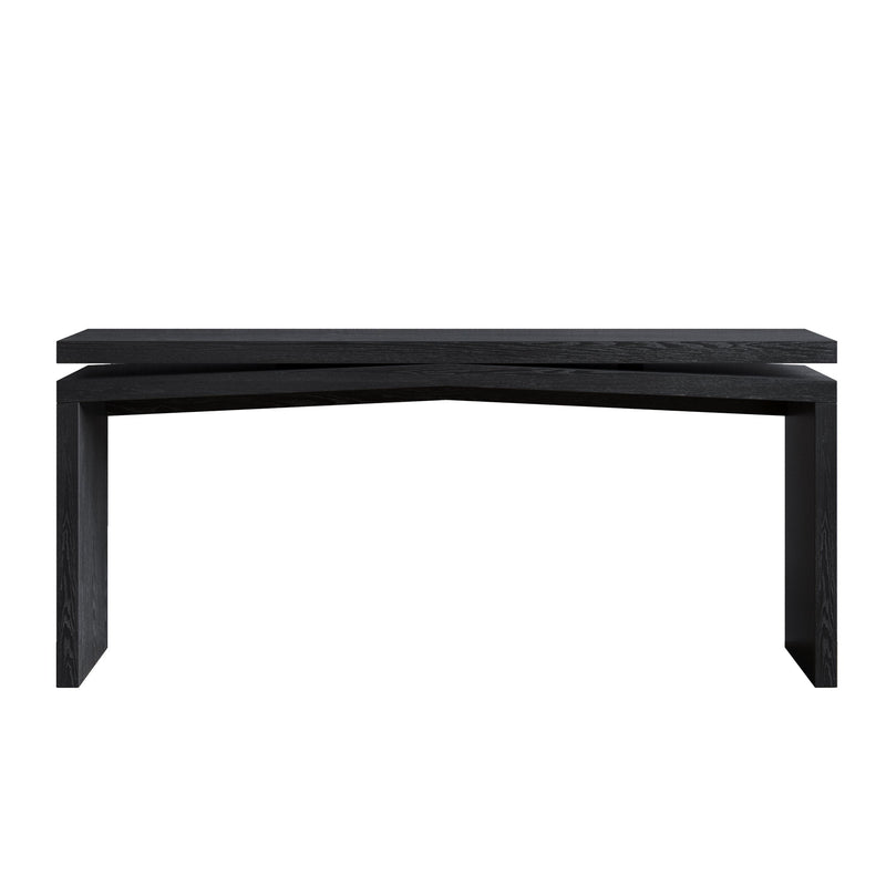 65-Inch Rustic Solid Wood Veneer Console Table, photo 9 of 11