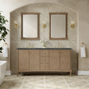 James Martin Kinnsden 72" Double Bathroom Vanity, Weathered Oak