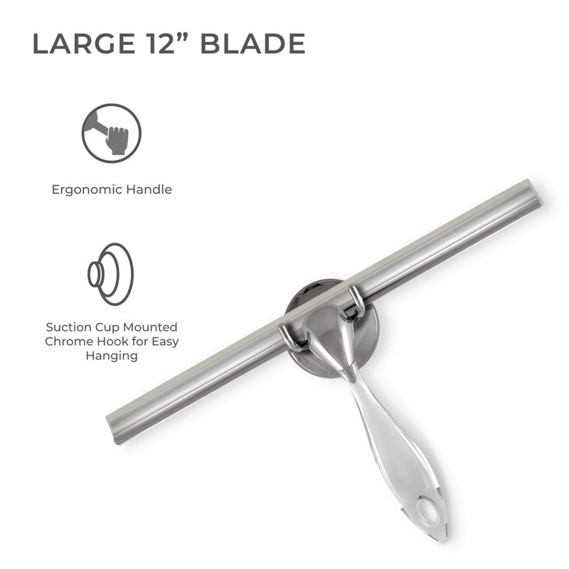 Shower Squeegee with Ergonomic Handle & Wall Mounting Bracket
