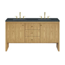 James Martin Hudson 60" Double Bathroom Vanity, Light Natural Oak