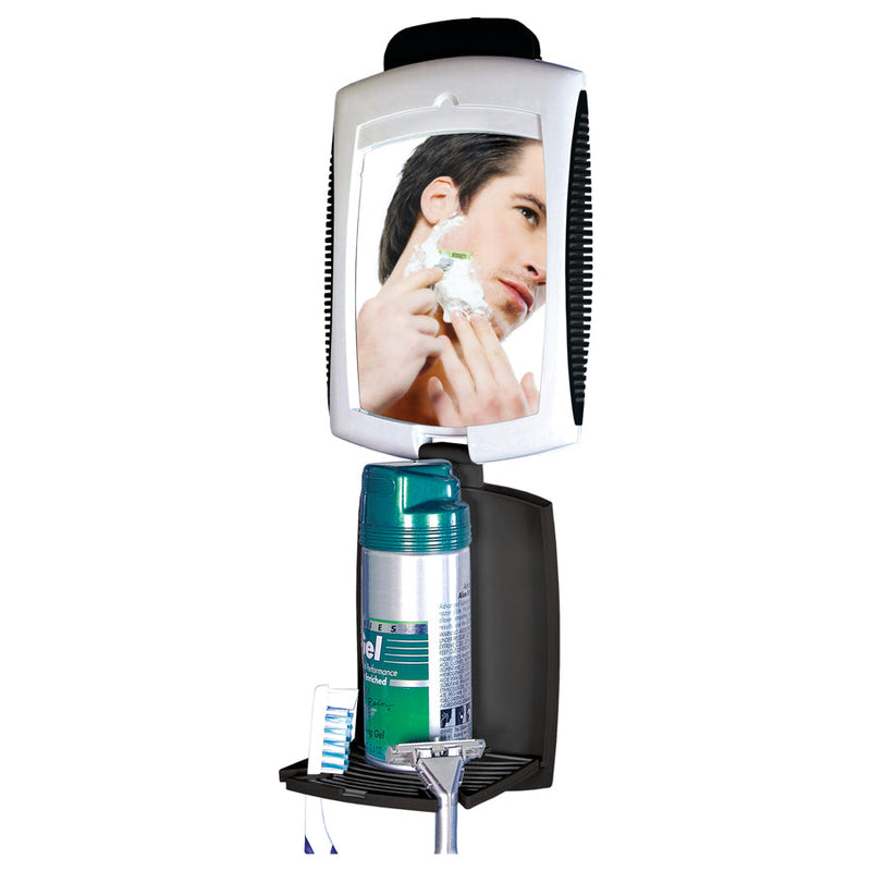 Shower Mirror for Travel with Tray Organizer & Suction Cup