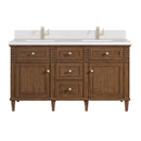 James Martin Lorelai 60" Double Bathroom Vanity, Mid-Century Walnut