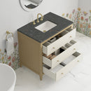 James Martin Celeste 36" Single Bathroom Vanity, Sunwashed Oak with Embossed Shagreen Drawer Fronts