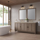 James Martin Portland 72" Double Bathroom Vanity, Whitewashed Walnut