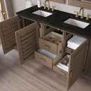 James Martin Portland 60" Double Bathroom Vanity, Whitewashed Walnut