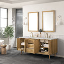 James Martin Laurent 72" Dual Mount Double Bathroom Vanity, Light Natural Oak