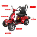 Zvg 4-Wheel 60V/20AH Electric Golf Senior Travel Mobility Scooter For Adults, 440LBS (SAK91582)