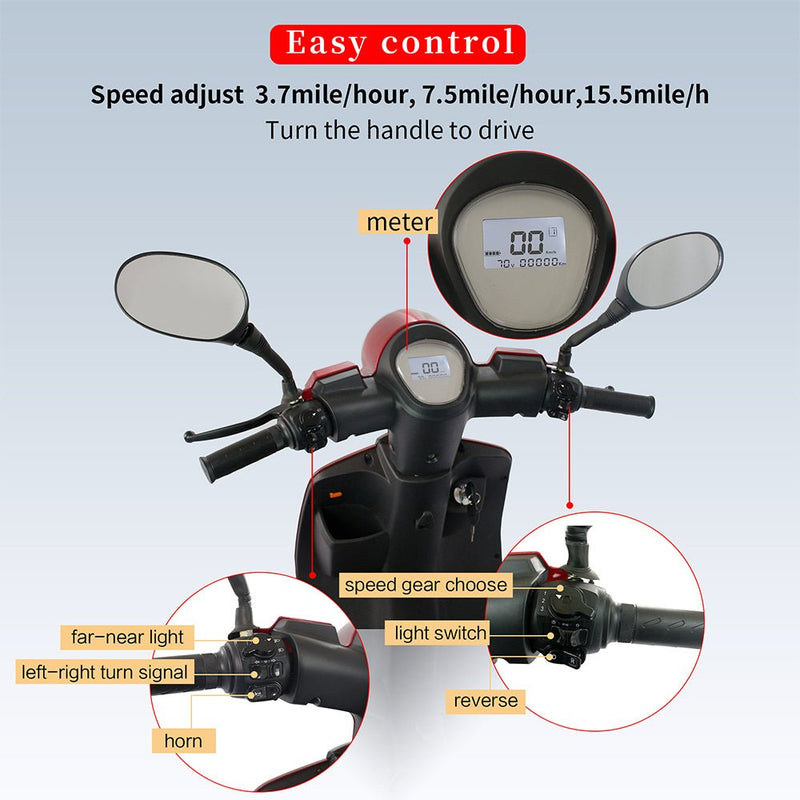 Zvg 600W 60V/20AH Four-Wheel Electric Elderly Handicap Adult Mobility Travel Scooter W/ Cover (SAK95716)