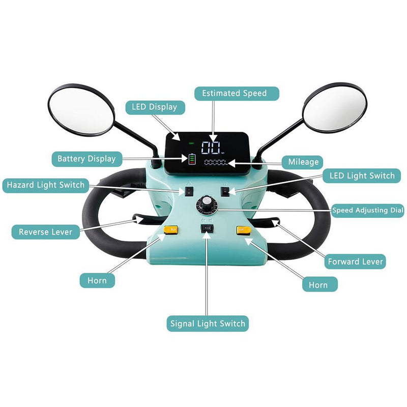 Zvg Heavy-Duty 800W 60V/20AH 4-Wheel Elderly Handicap Adult Mobility Power Travel Scooter, 500LBS (SAK95736)