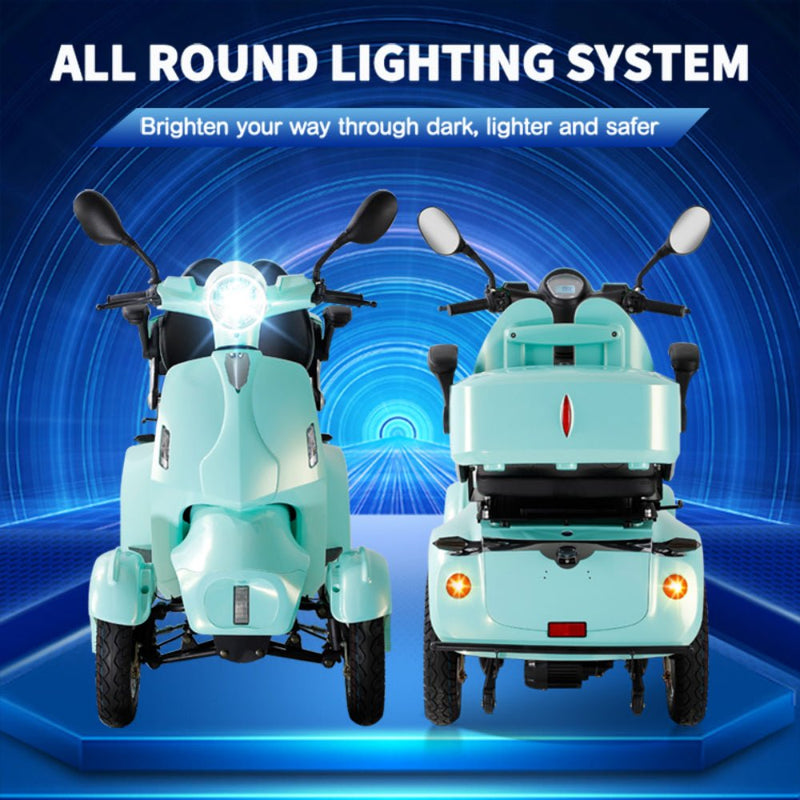 Zvg Heavy-Duty 800W 60V/20AH Four Wheel All-Terrain Travel Mobility Scooter For Adults And Seniors, 500LB (SAK97156)