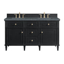 James Martin Lorelai 60" Double Bathroom Vanity, Black Onyx