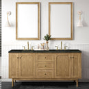 James Martin Laurent 72" Dual Mount Double Bathroom Vanity, Light Natural Oak