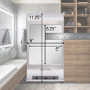 Fogless Lighted Shower Mirror with Suction Cup Mounting & Squeegee