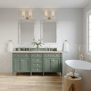 James Martin Brittany 72" Double Bathroom Vanity, Smokey Celadon