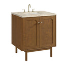 James Martin Laurent 30" Dual Mount Single Bathroom Vanity, Honey Oak
