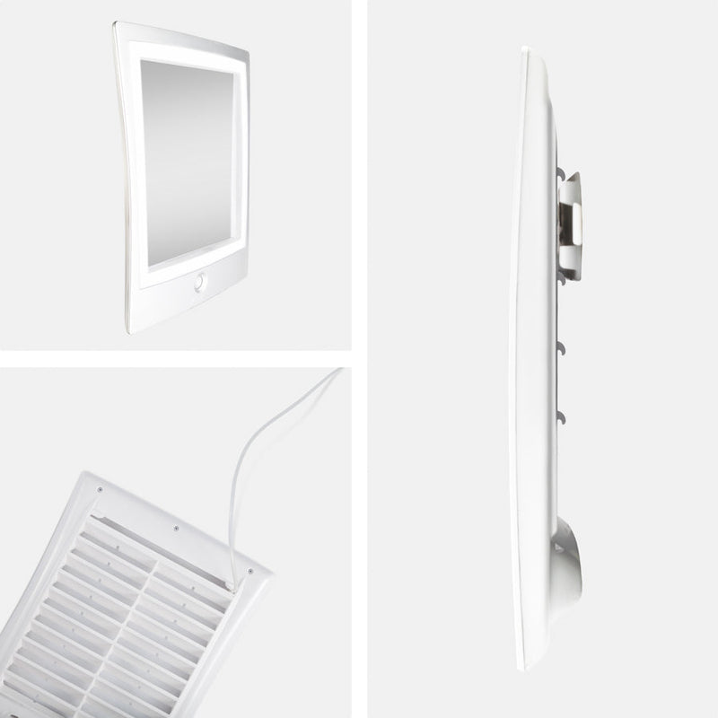 Fogless Lighted Shower Mirror with Mount & Rechargeable