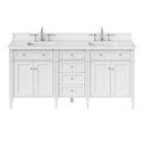 James Martin Brittany 72" Double Bathroom Vanity, Bright White