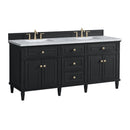 James Martin Lorelai 72" Double Bathroom Vanity, Black Onyx