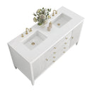 James Martin Myrrin 60" Double Bathroom Vanity, Bright White