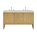 James Martin Hudson 60" Double Bathroom Vanity, Light Natural Oak