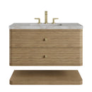 James Martin Allamari 36" Floating Single Bathroom Vanity, Dune Mist