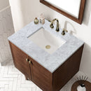 James Martin Amberly 30" Dual Mount Single Bathroom Vanity, Mid-Century Walnut
