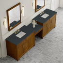 James Martin Bellshire 120" Double Bathroom Vanity, Honey Oak