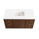 James Martin Amberly 48" Dual Mount Single Bathroom Vanity, Mid-Century Walnut