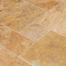 Meandros Gold Antique French Pattern Set Travertine Tile