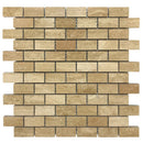 Patara 12" x 12" Honed Travertine Mesh-Mounted Mosaic Tile Product shot on white background SKU-HS1x2MOSHF