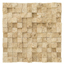 3d splitface travertine mosaics 1x1 SKU-20012411 multi top view