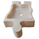 Beige Travertine puzzle shape farmhouse sink NTRVS02 sizeBeige Travertine puzzle shape farmhouse sink NTRVS02 size (W)16" (L)27.5" (H)6" side view product shot
