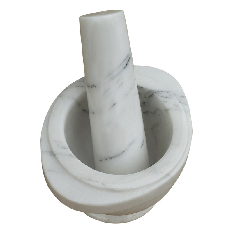 Bianco Carrara White Marble Mortar/Pestle Polished