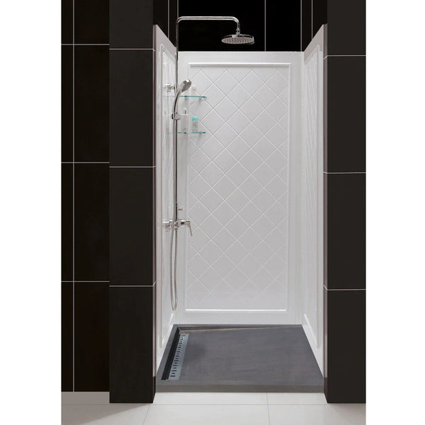 Black Basalt Rectangular Shower Base 32x48x3 - Honed Surface