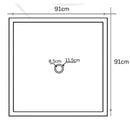 Black Basalt Square Shower Base (W)36" (L)36" (H)3"