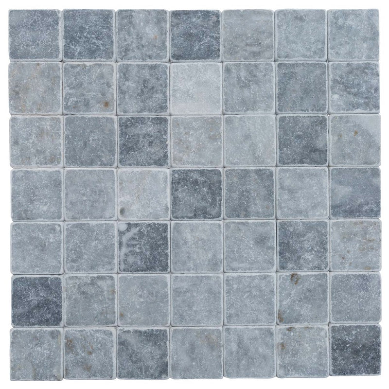 Blue Stone Tumbled Marble Tiles Size 4x4 SKU-20020106 product shot top view