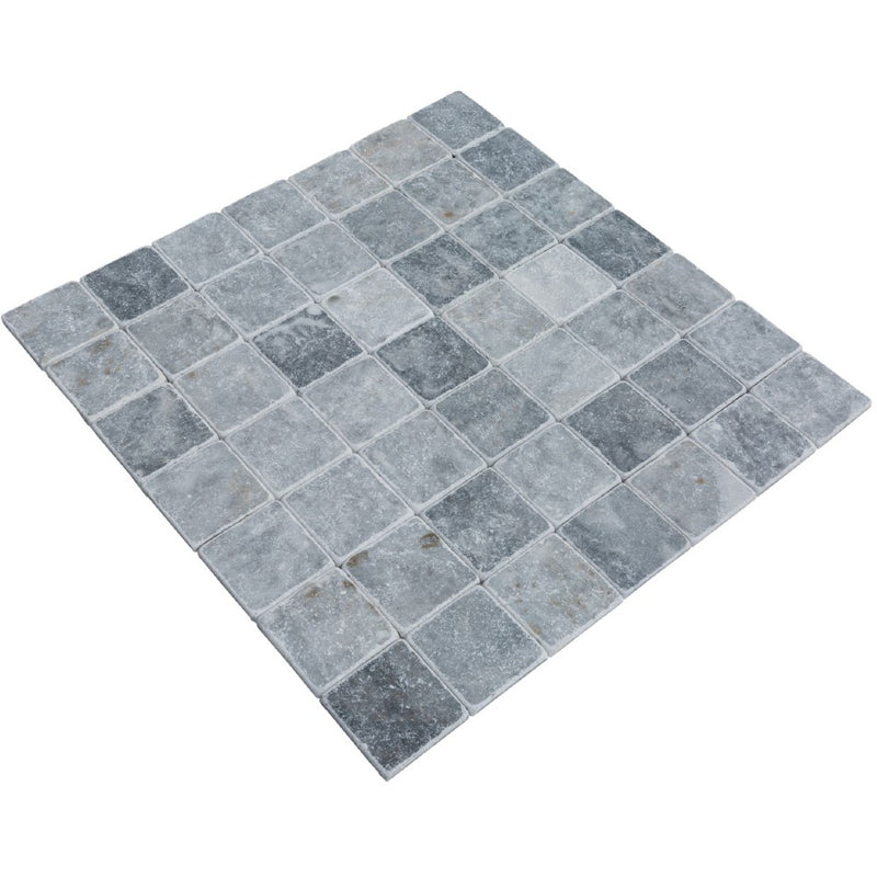 Blue Stone Tumbled Marble Tiles Size 4x4 SKU-20020106 product shot angle view