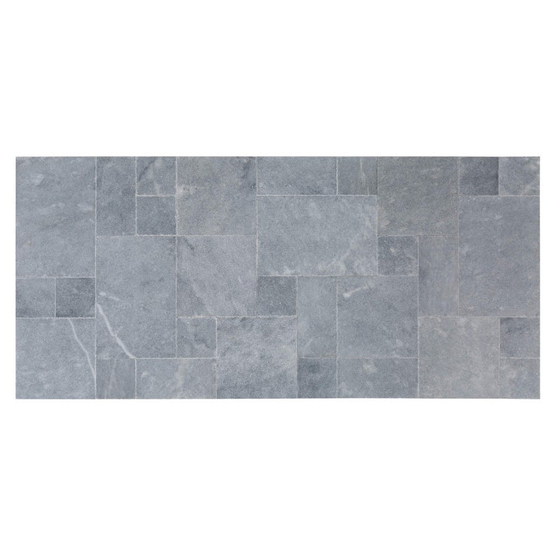 Bluestone French Pattern Marble Tile Brushed Soft Edge SKU-40040106 product shot top view