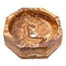 Brown Onyx Translucent Octagon Natural Stone Vessel Sink Polished D16 H5 SKU EGEBOXP165 angle view