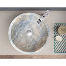 Natural Stone Bubble Gray Translucent Onyx Vessel Sink Polished (D)16" (H)6