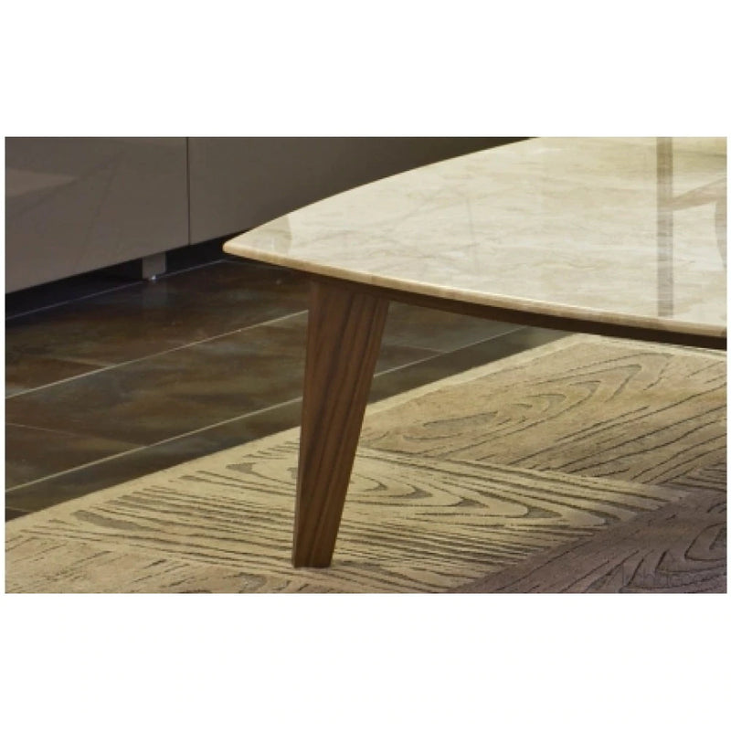 Burdur Beige marble coffee table W40-L40-H14 rectangular wood SKU-MSBB40WL close view