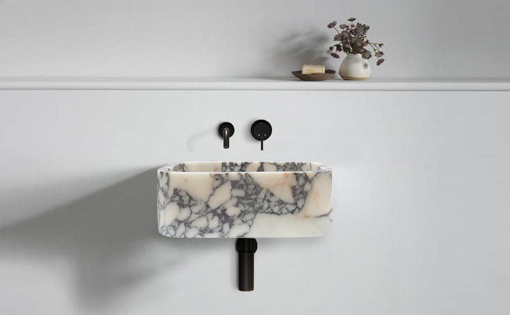 Calacatta viola marble rectangular sink